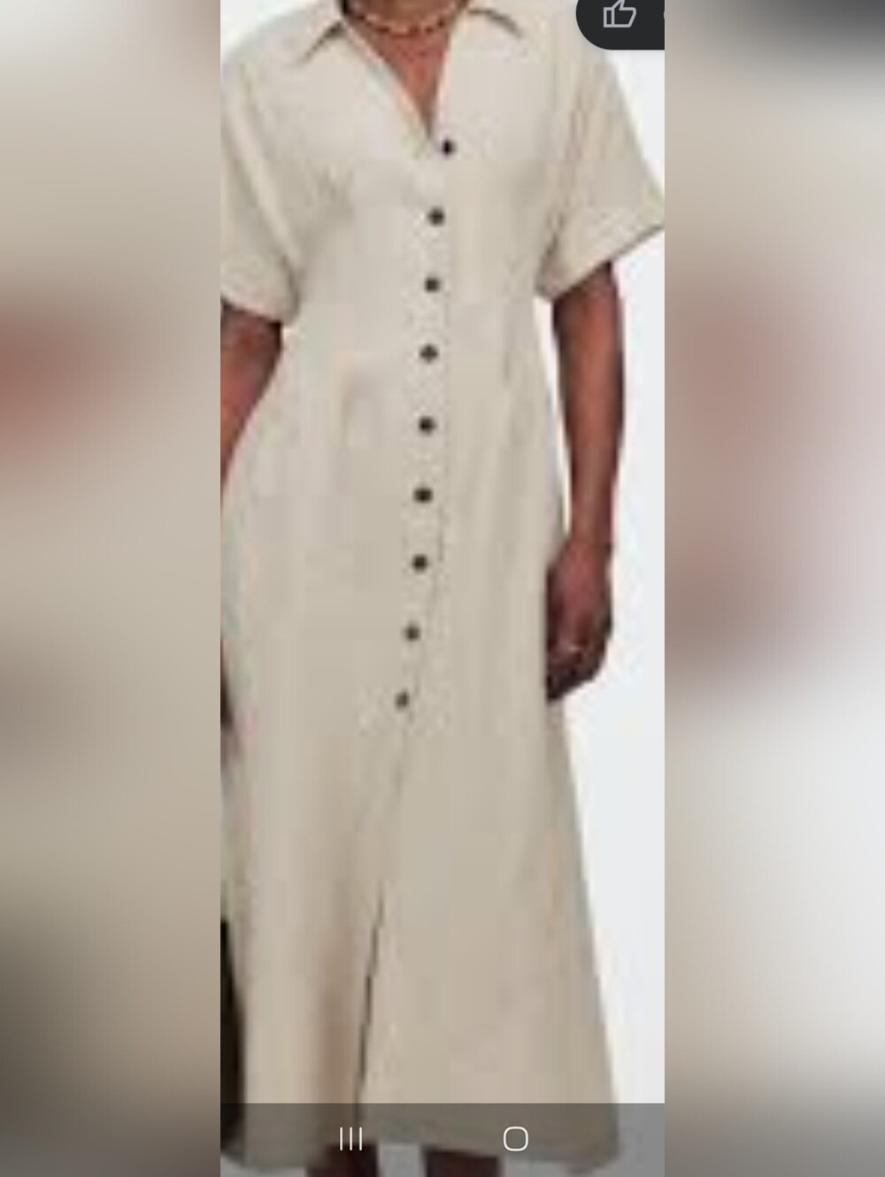 100 Percent LinenWomen's Cream Button-Front Shirt Dress